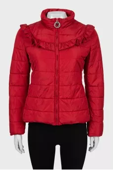 Quilted jacket with frill