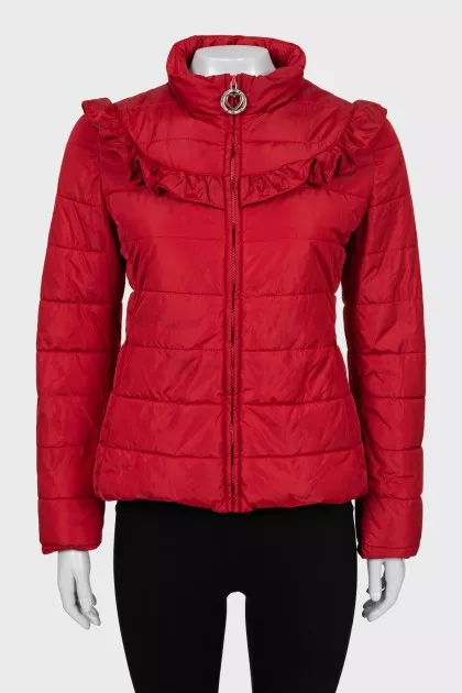 Quilted jacket with frill