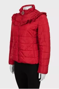 Quilted jacket with frill