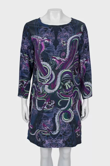 Mixed color silk dress