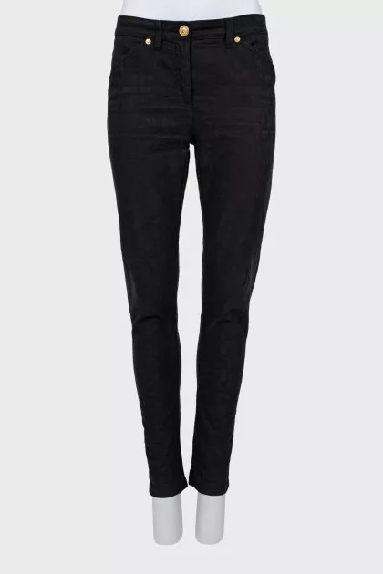 Black jeans with subtle pattern