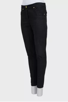 Black jeans with subtle pattern