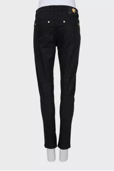 Black jeans with subtle pattern