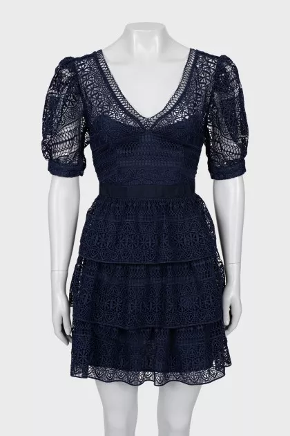 Lace dark blue dress