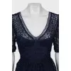 Lace dark blue dress
