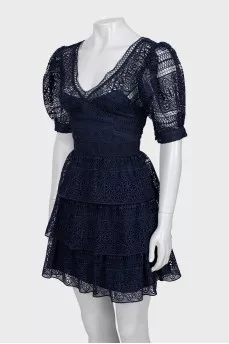 Мереживна темно-синя сукня