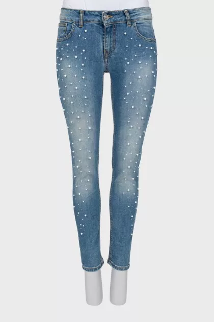 Beaded skinny jeans