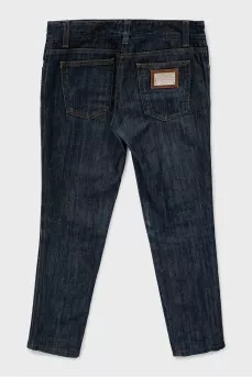 Blue cropped jeans