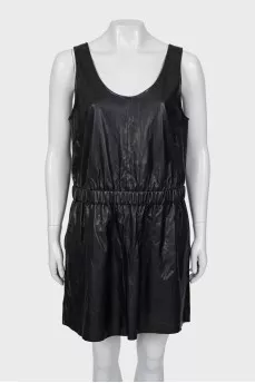 Платье мини из эко-кожи 