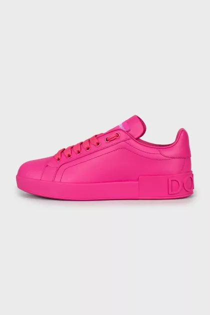 Leather sneakers with brand logo