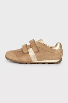 Suede sneakers with signature logo