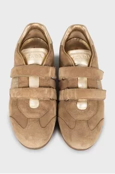 Suede sneakers with signature logo