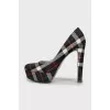 Textile shoes in check print