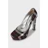 Textile shoes in check print