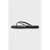 Leather slides with signature logo