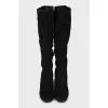 Suede block heel boots