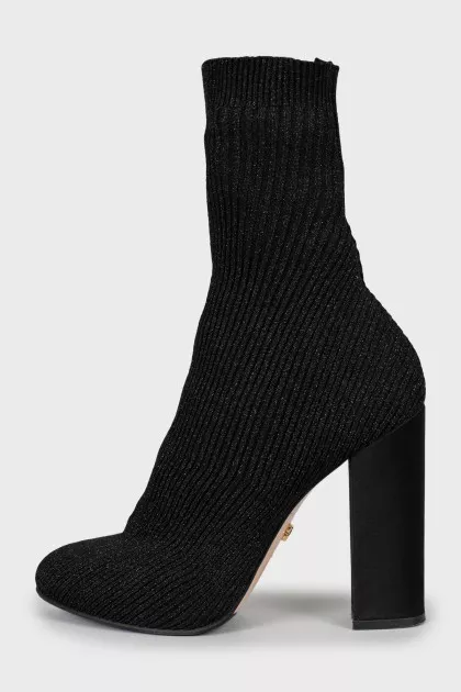Textile ankle boots with lurex