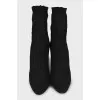 Textile ankle boots with lurex