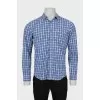 Men's blue checkered shirt