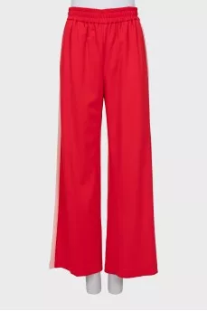 Pants with stripes and tag