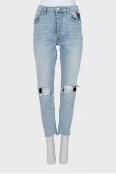 Ripped blue jeans