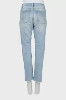 Ripped blue jeans