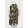 Dark green dress with gold print