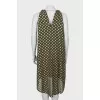 Dark green dress with gold print