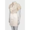 Lace dress with satin hem