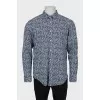 Men's dark blue shirt with pattern