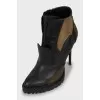Suede and leather ankle boots