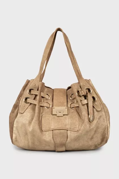 Gold tote bag