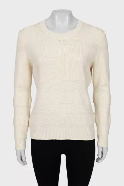White wool and cashmere sweater