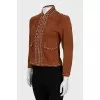 Suede jacket with metal rhinestones