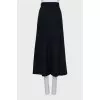 Wool skirt with slits and tag