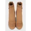 Textile stiletto ankle boots