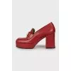 Red square toe shoes