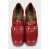 Red square toe shoes