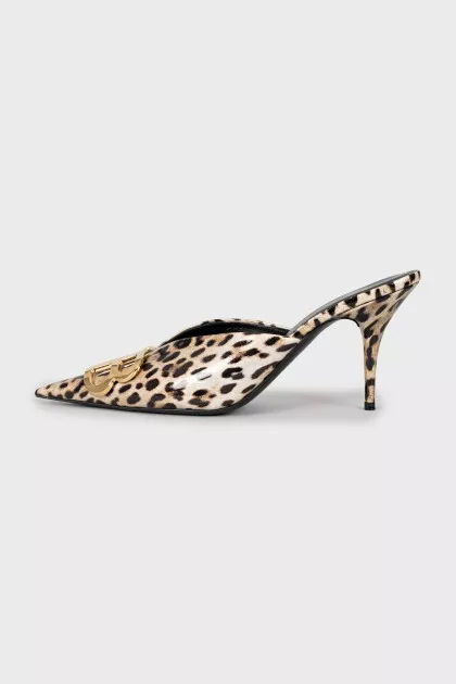 Animal print mules