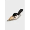 Animal print mules