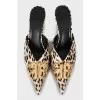 Animal print mules