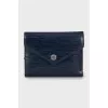 Leather wallet with embossed logo