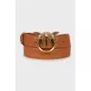leather belt with brand logo