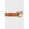 leather belt with brand logo
