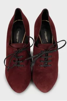 Burgundy suede shoes