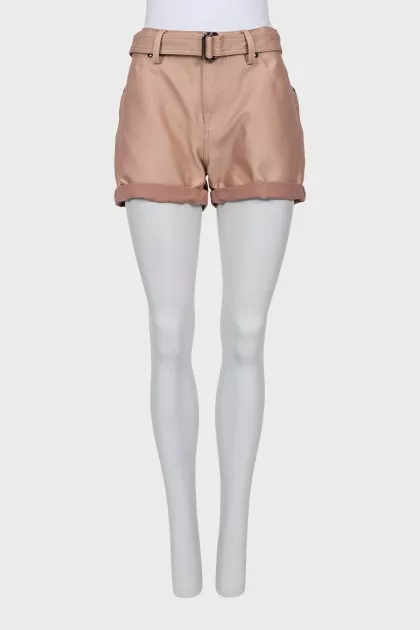 Mini shorts with belt