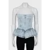 Denim top with frill
