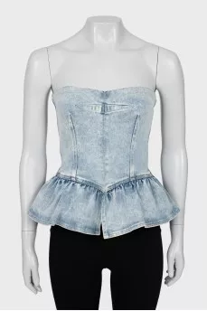 Denim top with frill