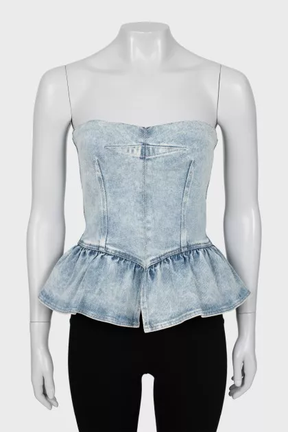 Denim top with frill