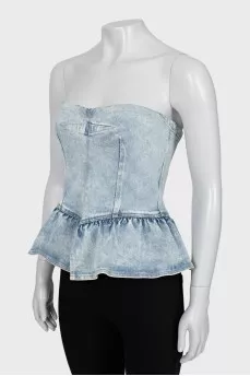 Denim top with frill